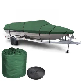 16'-18' Waterproof V-Hull Trailerable Fishing Boat Cover Green