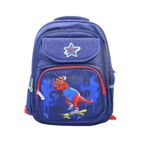 22035 KIDS SCHOOL BACK PACK NAVY/RED DINO 16INCH IR