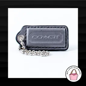 2" Medium COACH GREY GRAY PATENT LEATHER KEY FOB BAG CHARM KEYCHAIN HANGTAG TAG