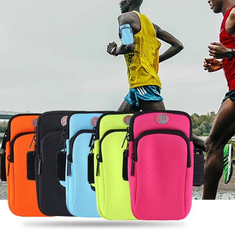 3 PCS Running Mobile Phone Arm Bag Men And Women Fitness Outdoor Hand Bag Wrist Bag  for Mobile Phones Within 6.5 inch(Rose Red)