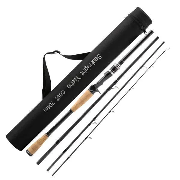 4-Section Spinning and Casting Fishing Rod with Bag