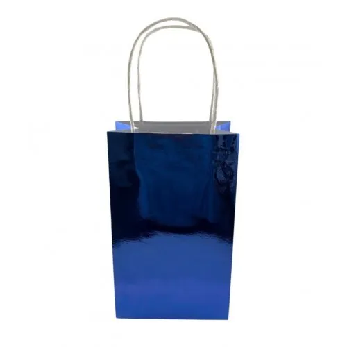 5pk Metallic Blue Paper Party Gift Bags