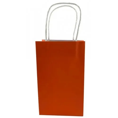 5pk Orange Paper Party Gift Bags