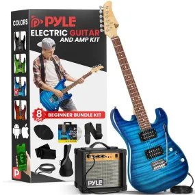 6-String Electric Guitar Kit- Includes Amplifier With Accessory Kit (Blue)