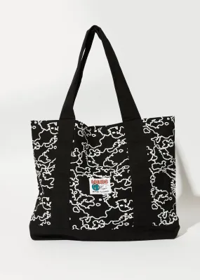 AFENDS Unisex Script - Oversized Tote Bag - Black Camo