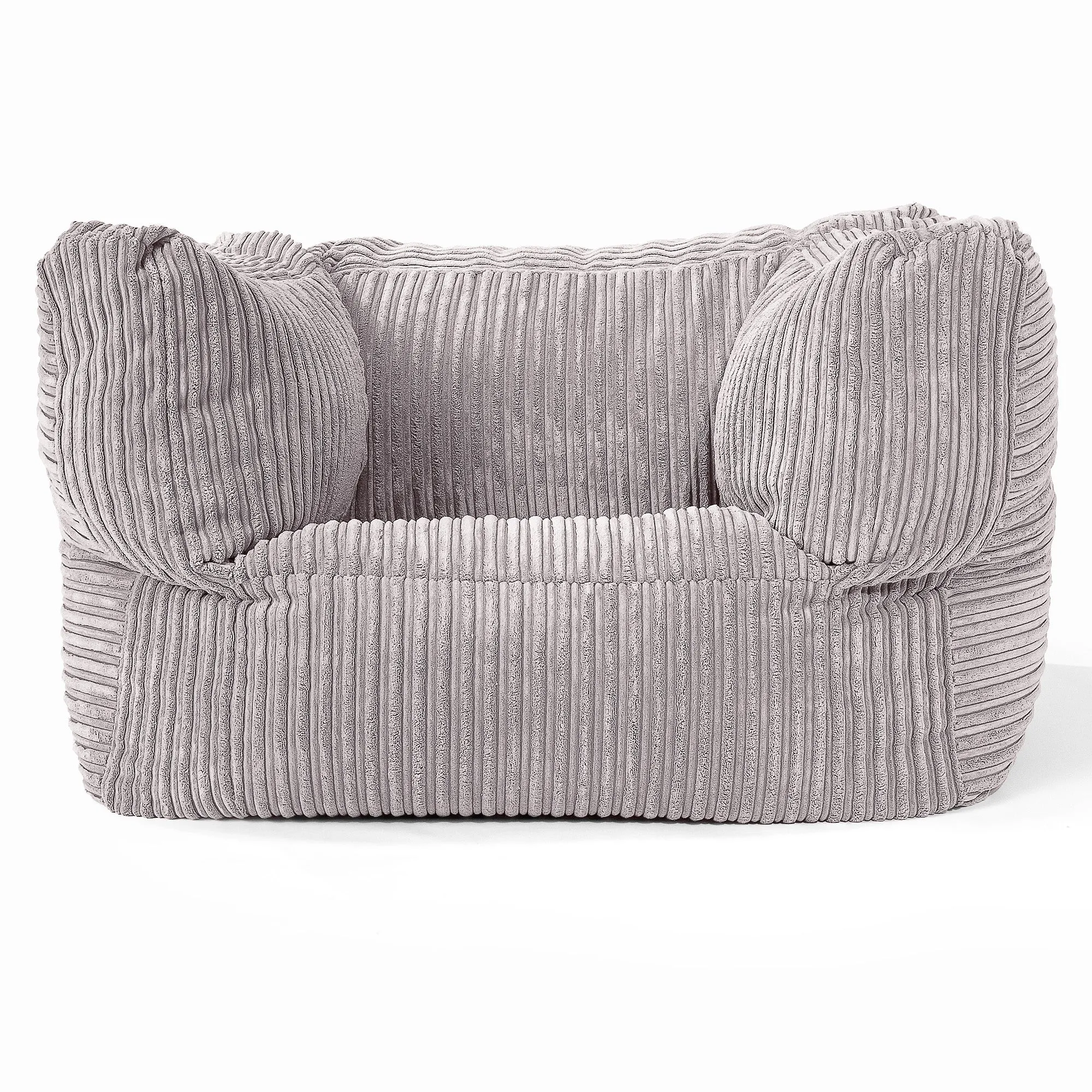 Albert Bean Bag Armchair - Cord Silver Grey