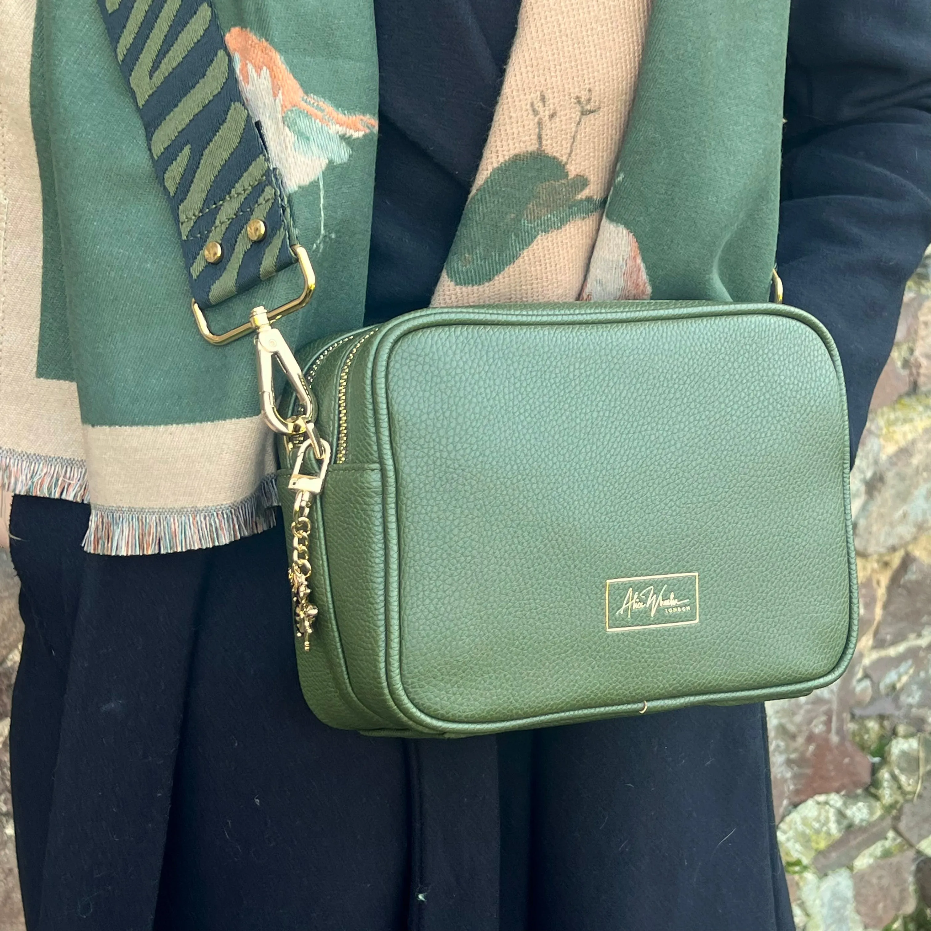 Alice Wheeler Olive Soho Camera Cross Body Bag