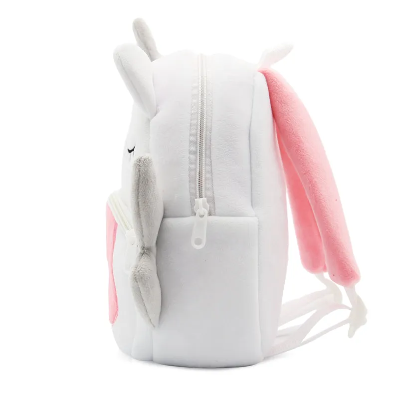 Anykidz 3D White Unicorn School Backpack Cute Animal With Cartoon Designs Children Toddler Plush Bag For Baby Girls and Boys