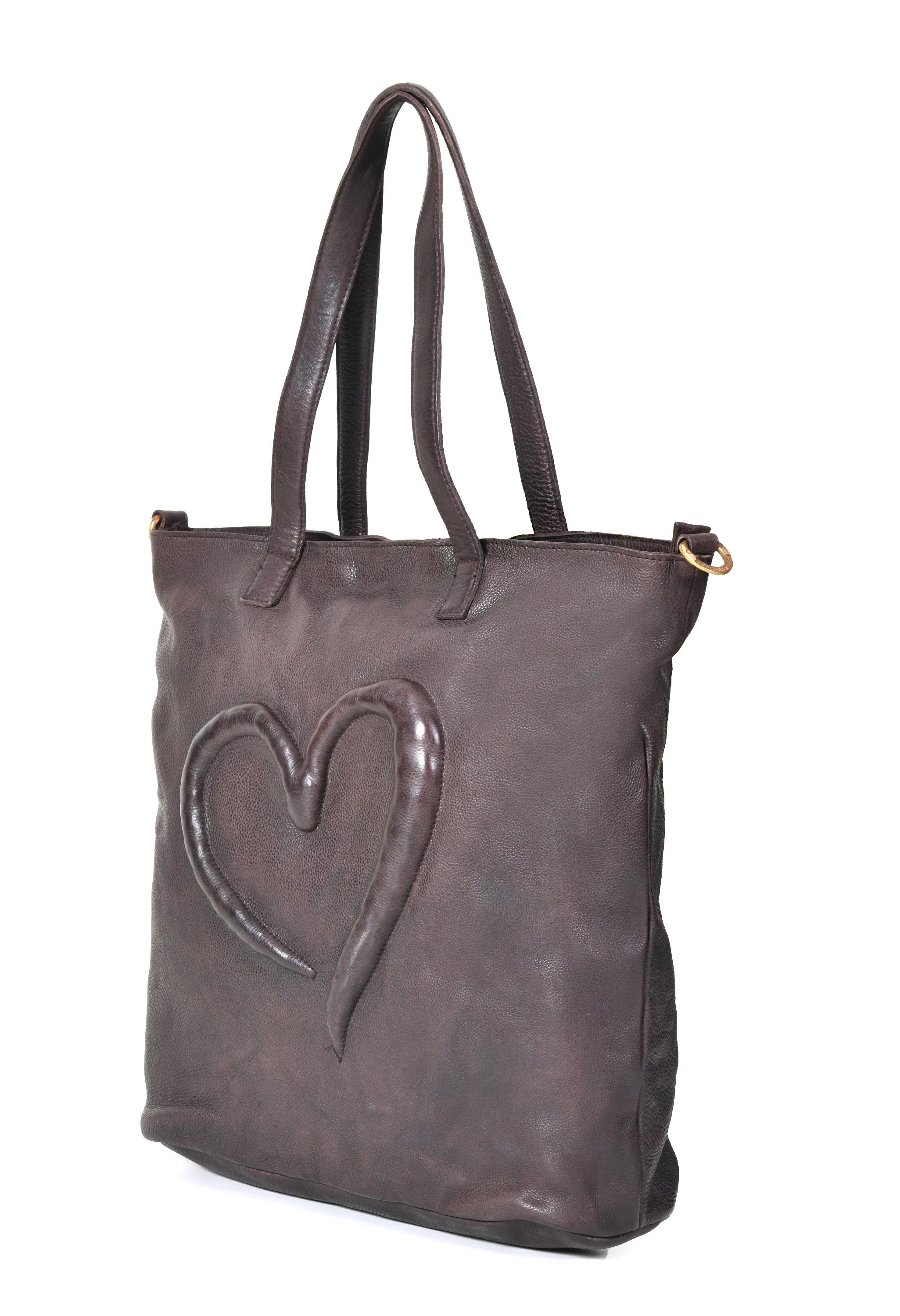 Art N Vintage: Real Leather Brown Tote Bag