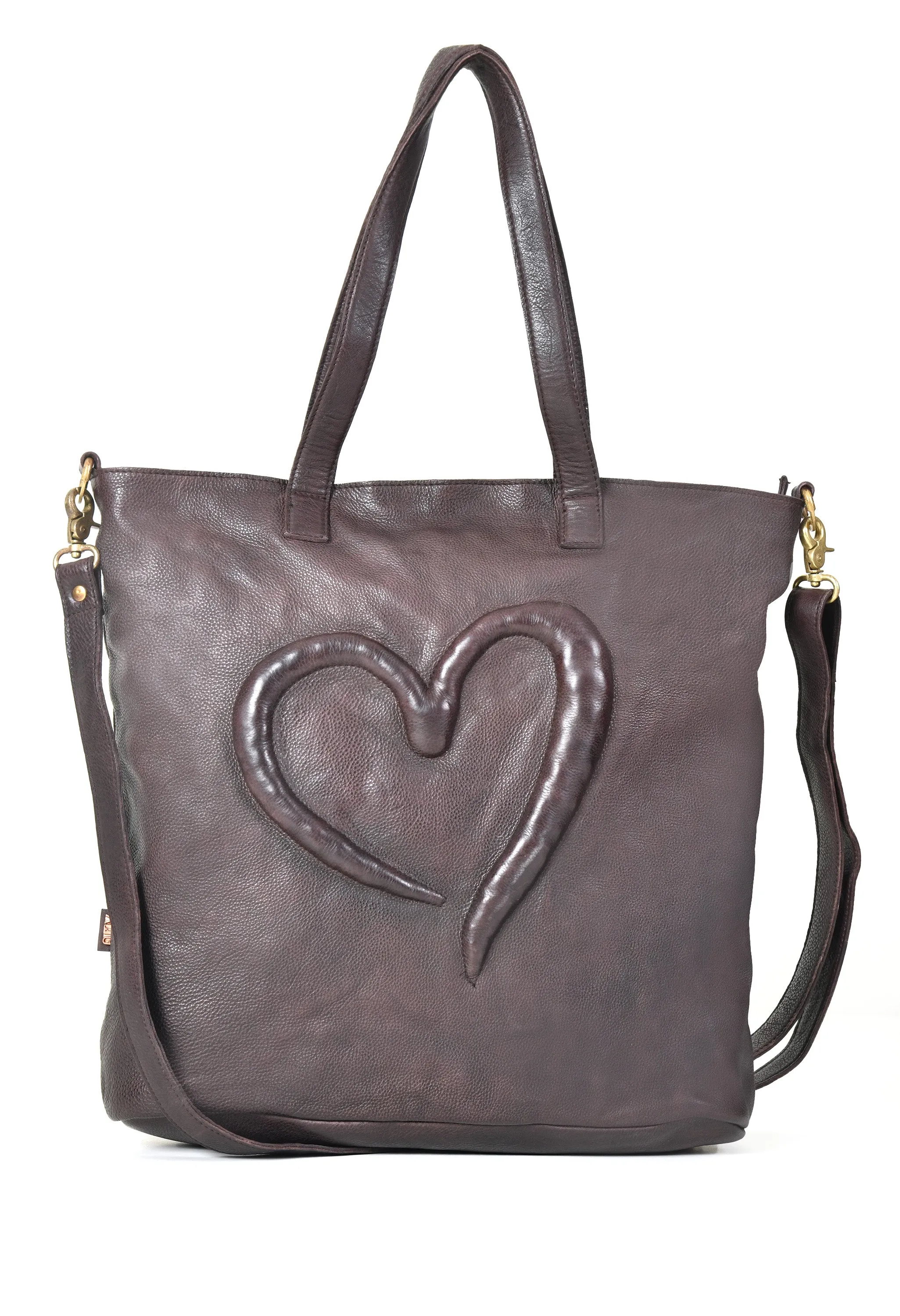 Art N Vintage: Real Leather Brown Tote Bag