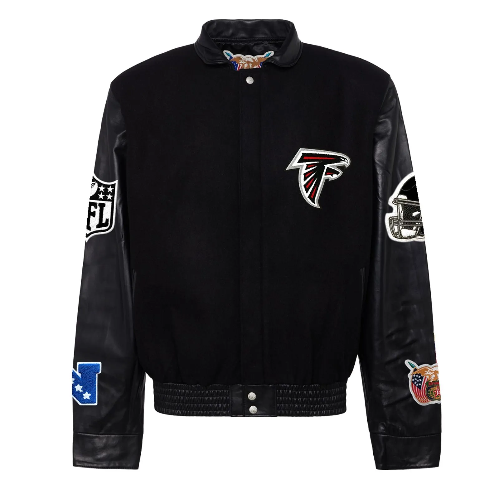 ATLANTA FALCONS WOOL & LEATHER VARSITY JACKET Black/Black