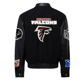 ATLANTA FALCONS WOOL & LEATHER VARSITY JACKET Black/Black