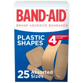 Band-Aid Plastic Shapes Adhesive Bandages (25 Strips/Box)