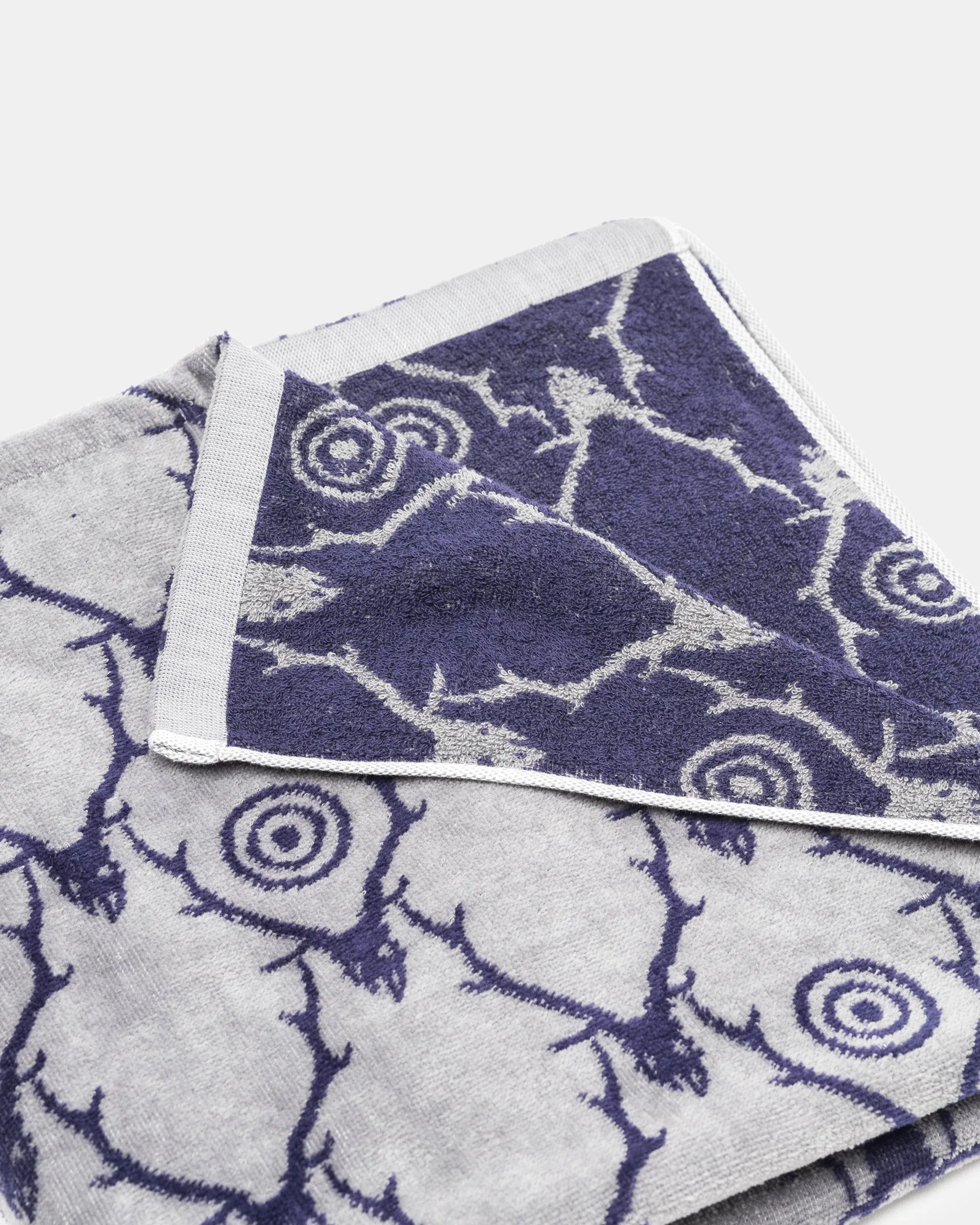 Bath Towel in Grey and Purple