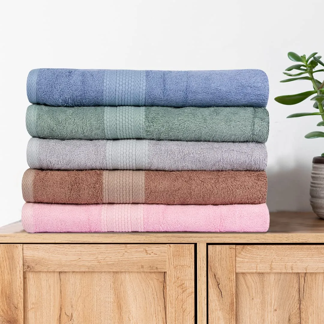 BePlush Bamboo Towels for Bath | Ultra Soft, Highly Absorbent, Quick Dry, Anti Bacterial Bamboo Bath Towel for Men & Women || 450 GSM, 27 x 55 Inches (2, Olive Green & Pink)