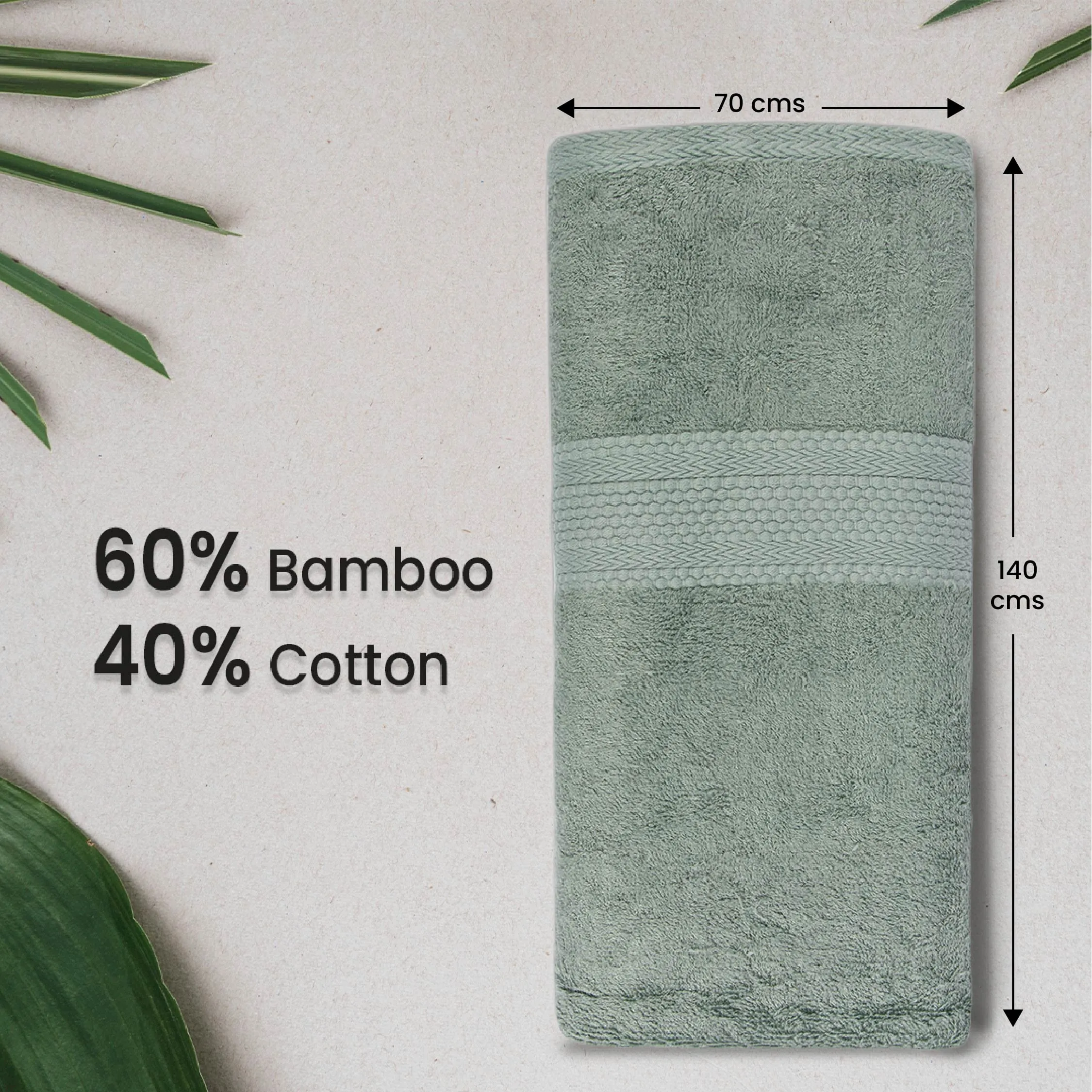 BePlush Bamboo Towels for Bath | Ultra Soft, Highly Absorbent, Quick Dry, Anti Bacterial Bamboo Bath Towel for Men & Women || 450 GSM, 27 x 55 Inches (2, Olive Green & Pink)