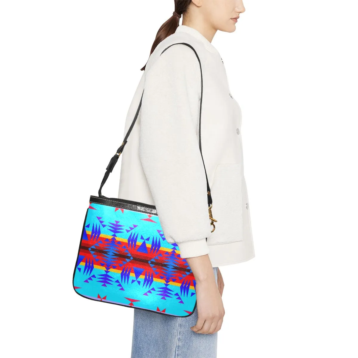 Between the Mountains Blue Small Shoulder Bag