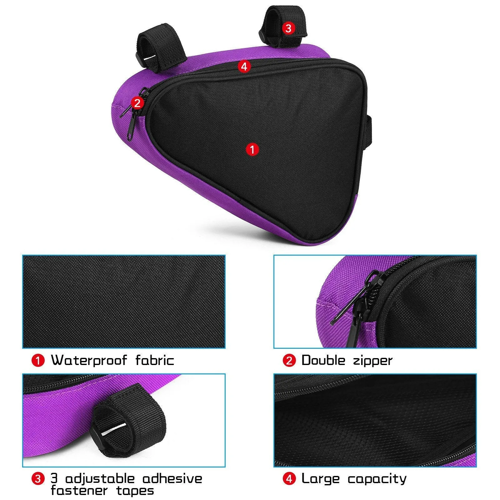 Bike Frame Bag Waterproof Bicycle Triangle Bag Front Tube Cycling Case Bike Pouch for Road Mountain Bike