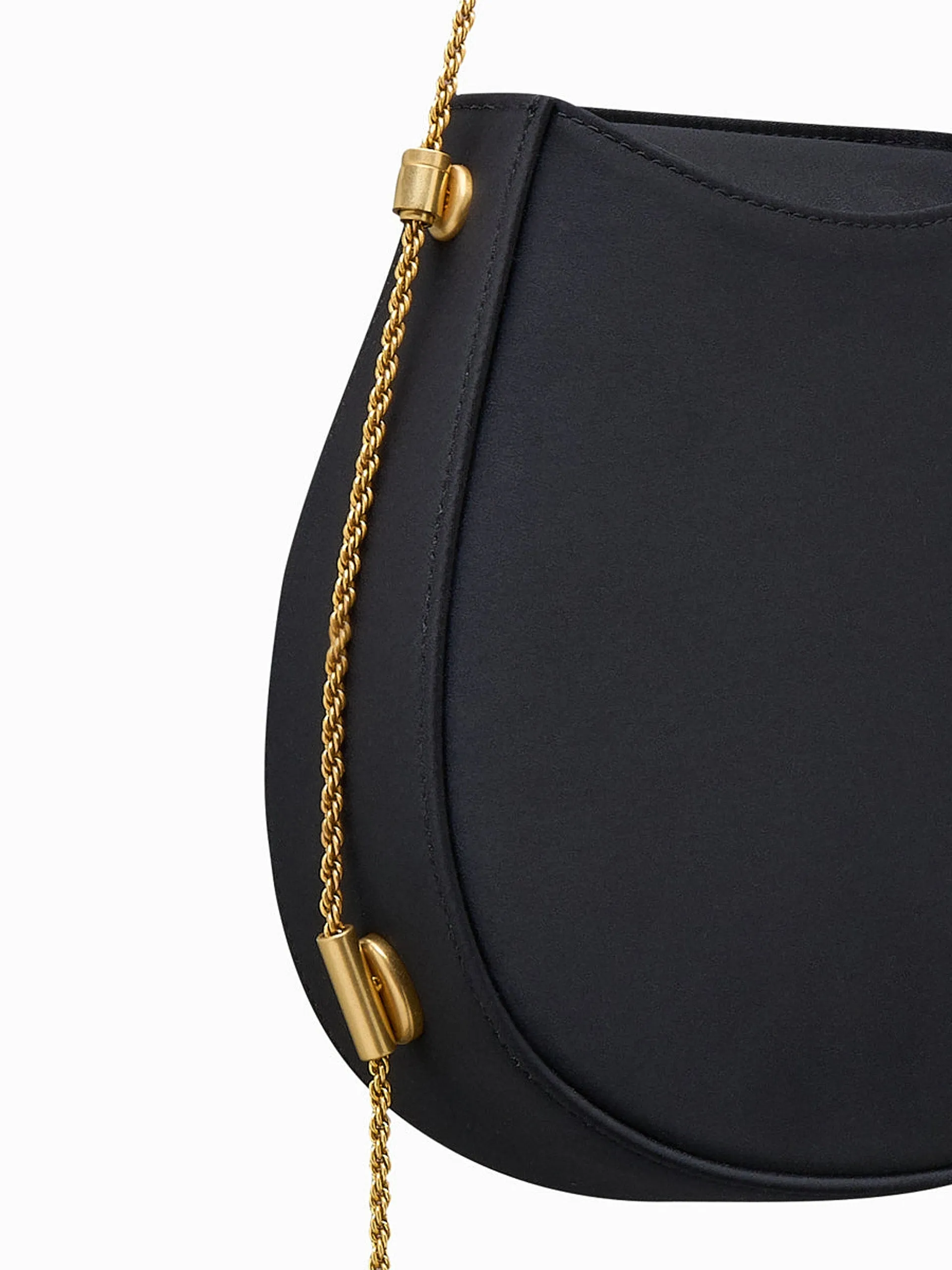 Black satin Corvus 0.1 shoulder bag