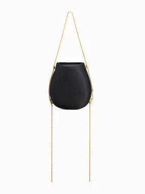 Black satin Corvus 0.1 shoulder bag