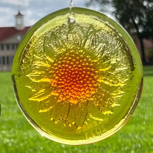 Blenko Sunflower Glass Suncatcher