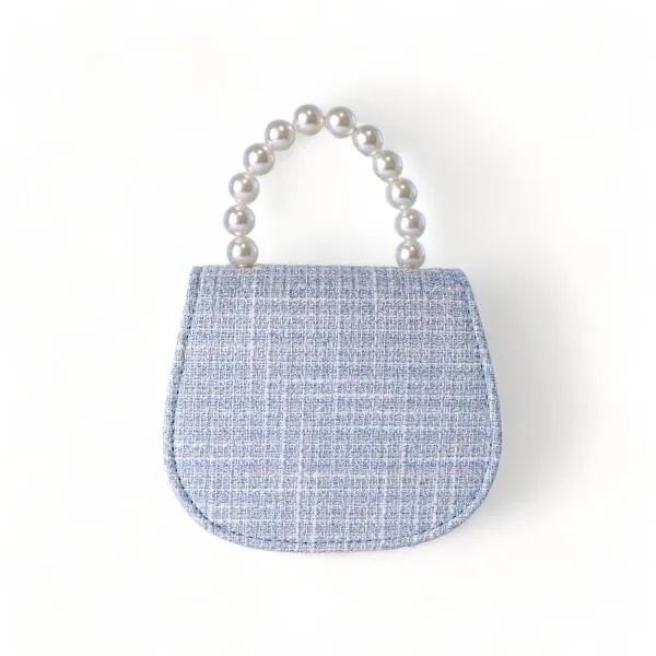 Blue Bowtie Tweed Purse