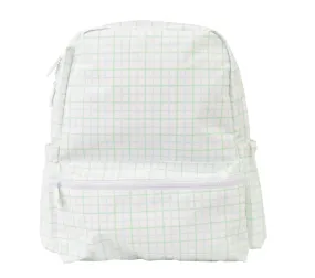 Blue/Green Windowpane Backpack- Large