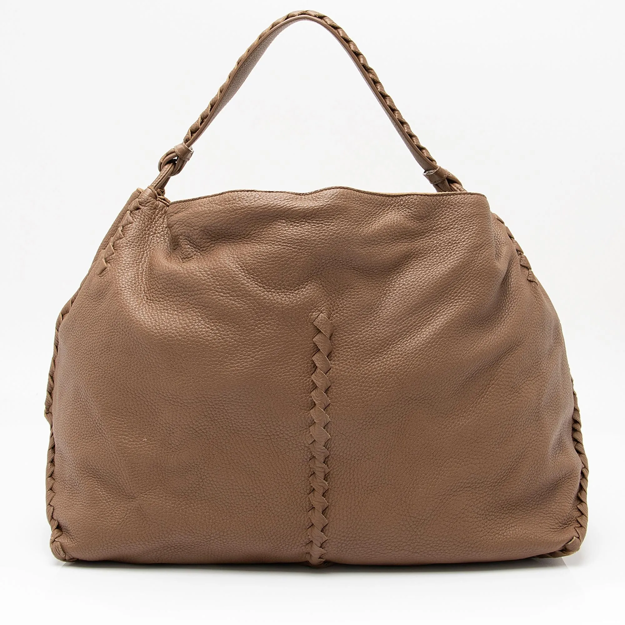 Bottega Veneta Cervo Leather Intrecciato Large Hobo (SHF-23370)