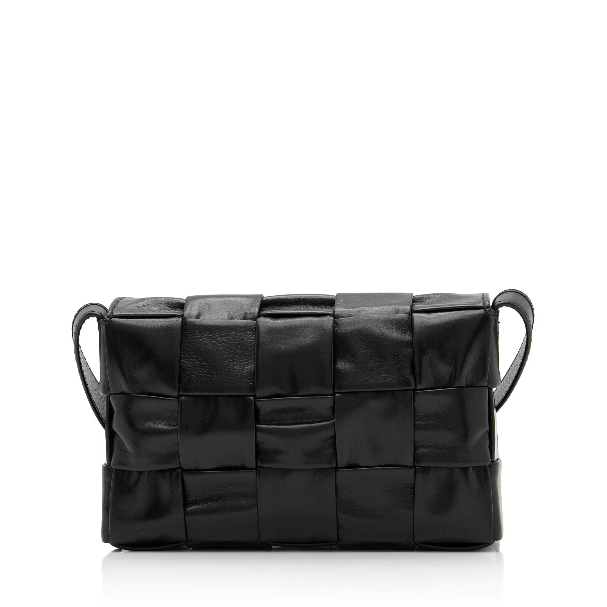 Bottega Veneta Distressed Calfskin Cassette Small Crossbody Bag (SHF-Mj13CL)