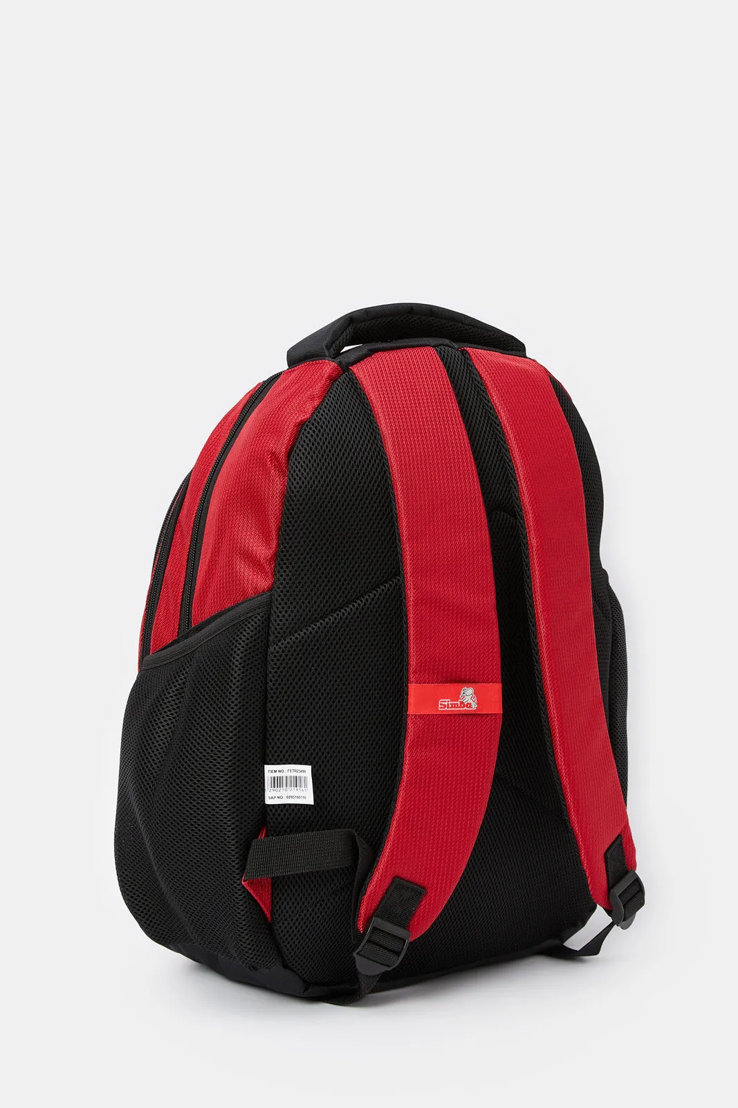 Boys Red Ferrari Time Road Print Backpack (18 Inch)