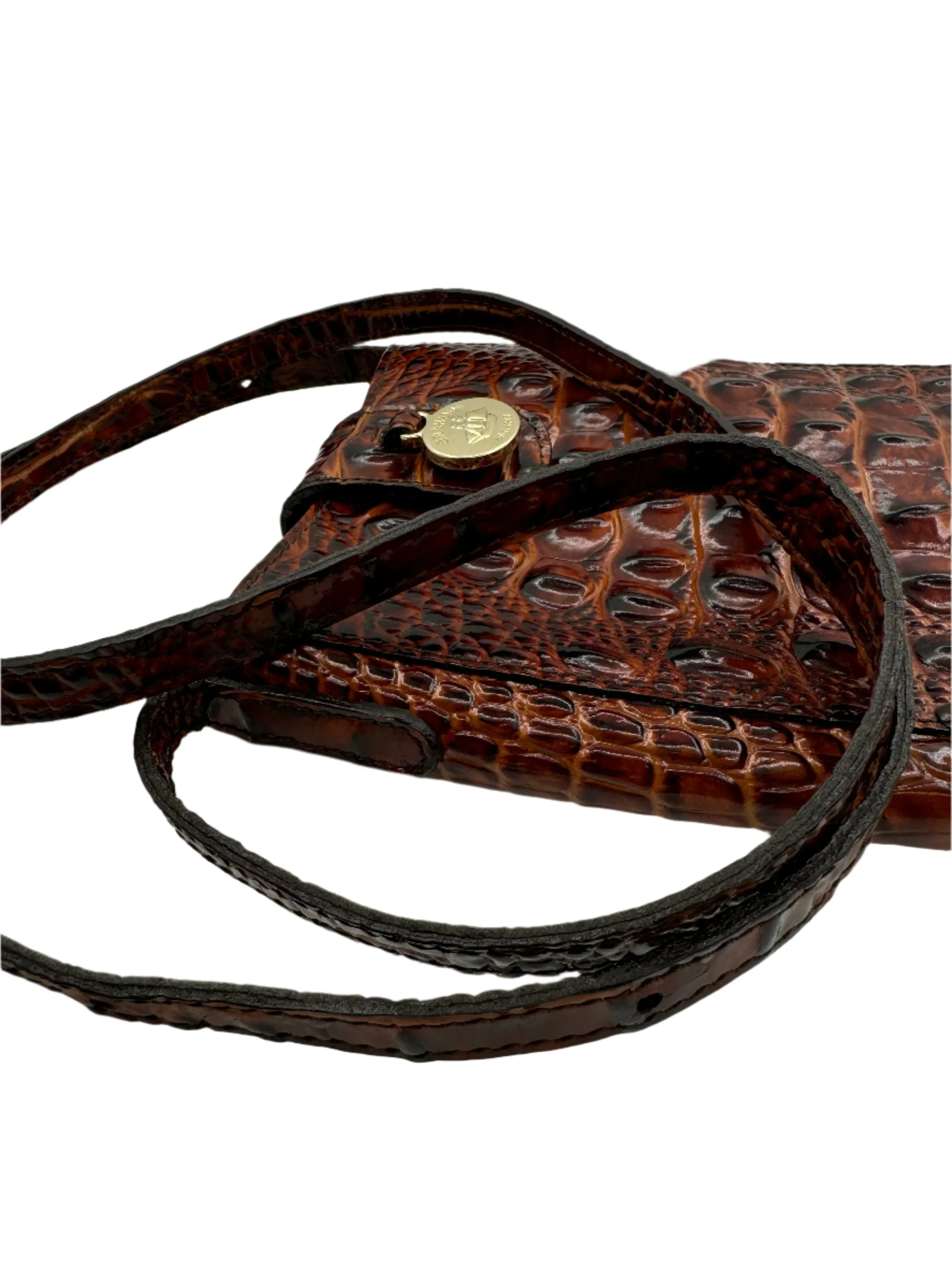 Brahmin Brown Crocodile Crossbody Y2K