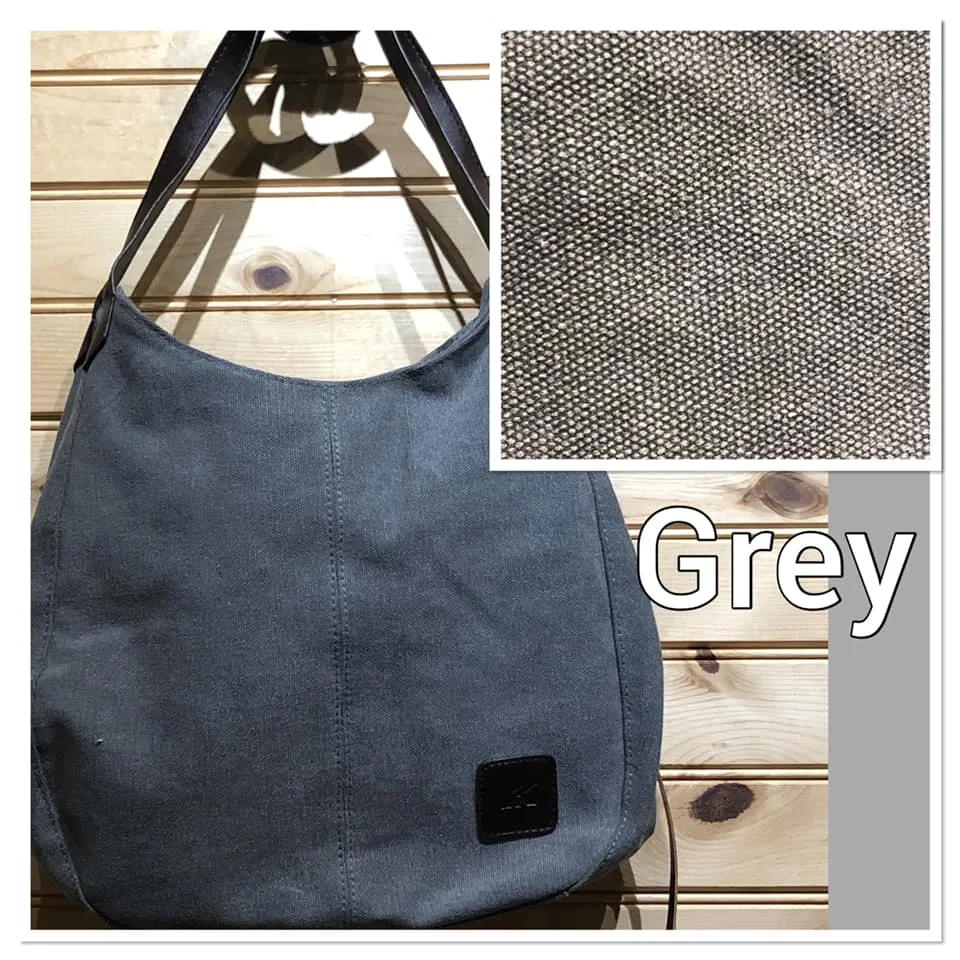 Canvas Hobo Purse - Grey