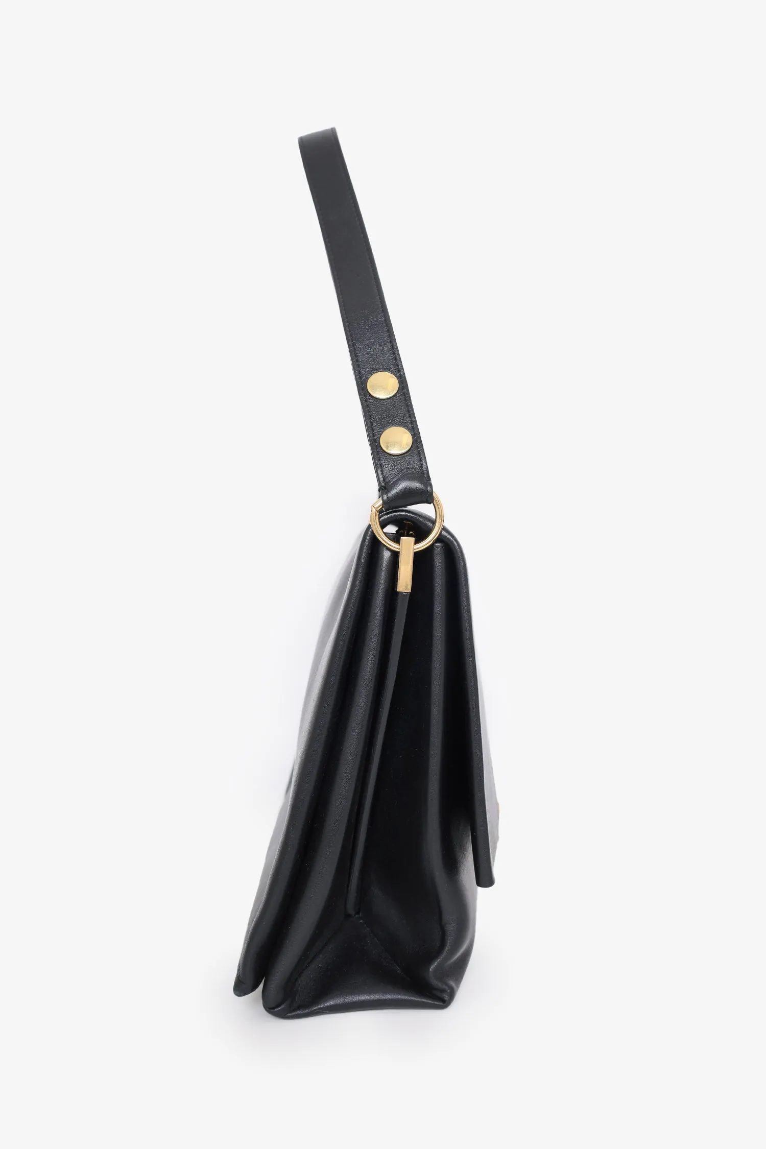 Celine Black Leather 'Blade' Shoulder Bag