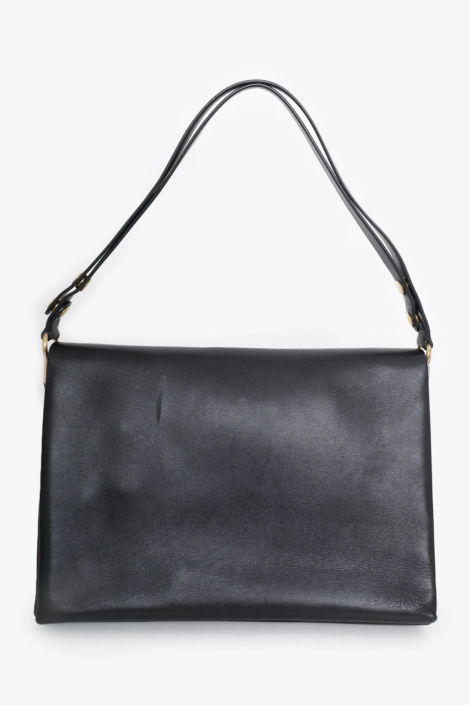 Celine Black Leather 'Blade' Shoulder Bag