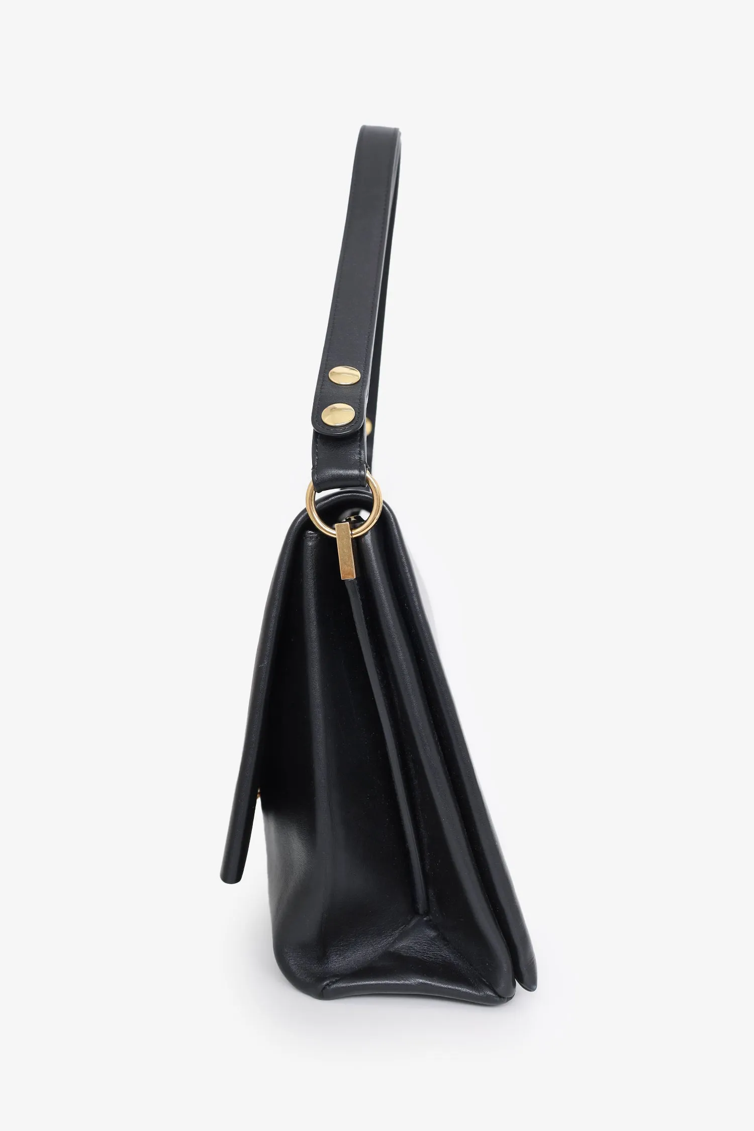 Celine Black Leather 'Blade' Shoulder Bag