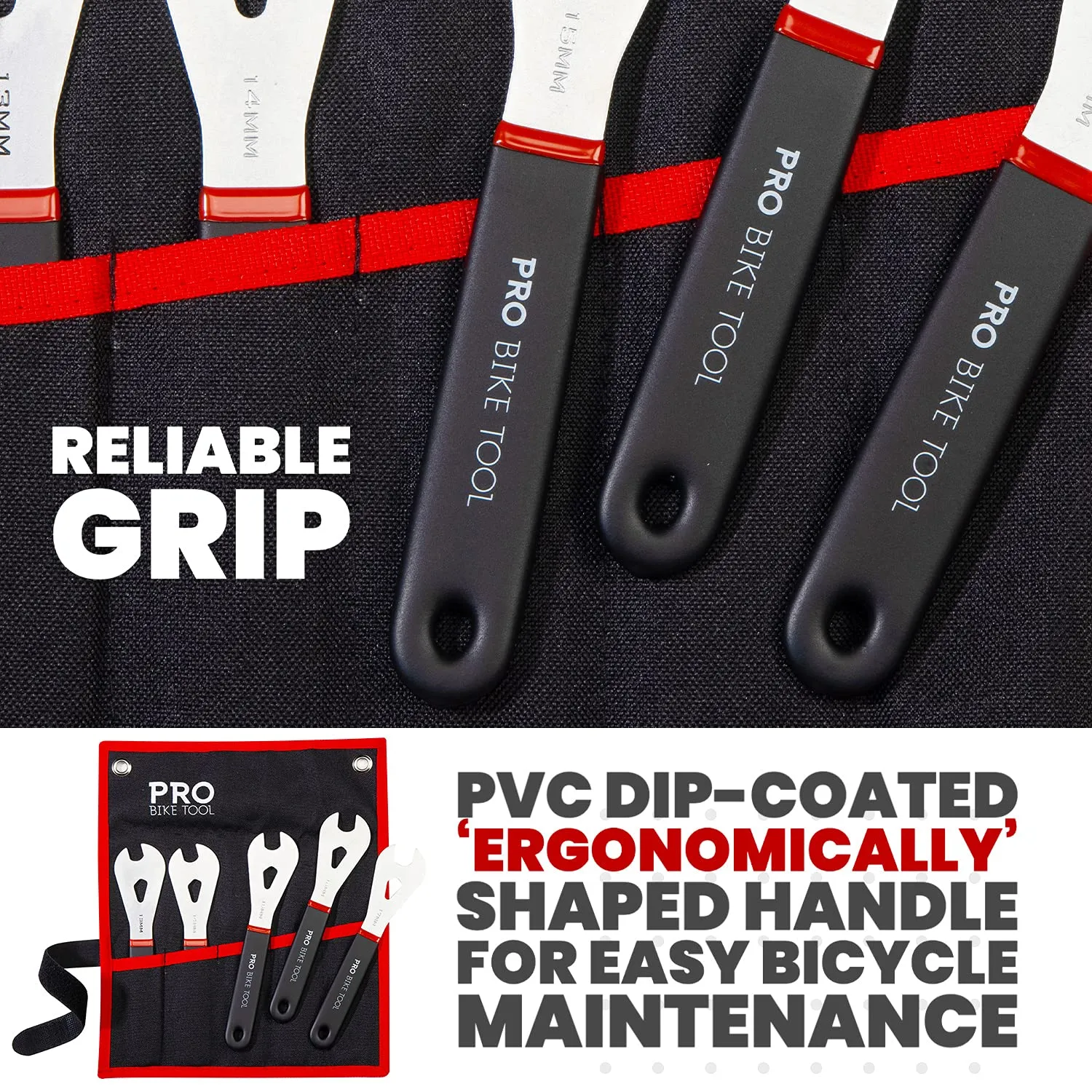 Cone Wrench set – 5 piece wrench set with storage bag