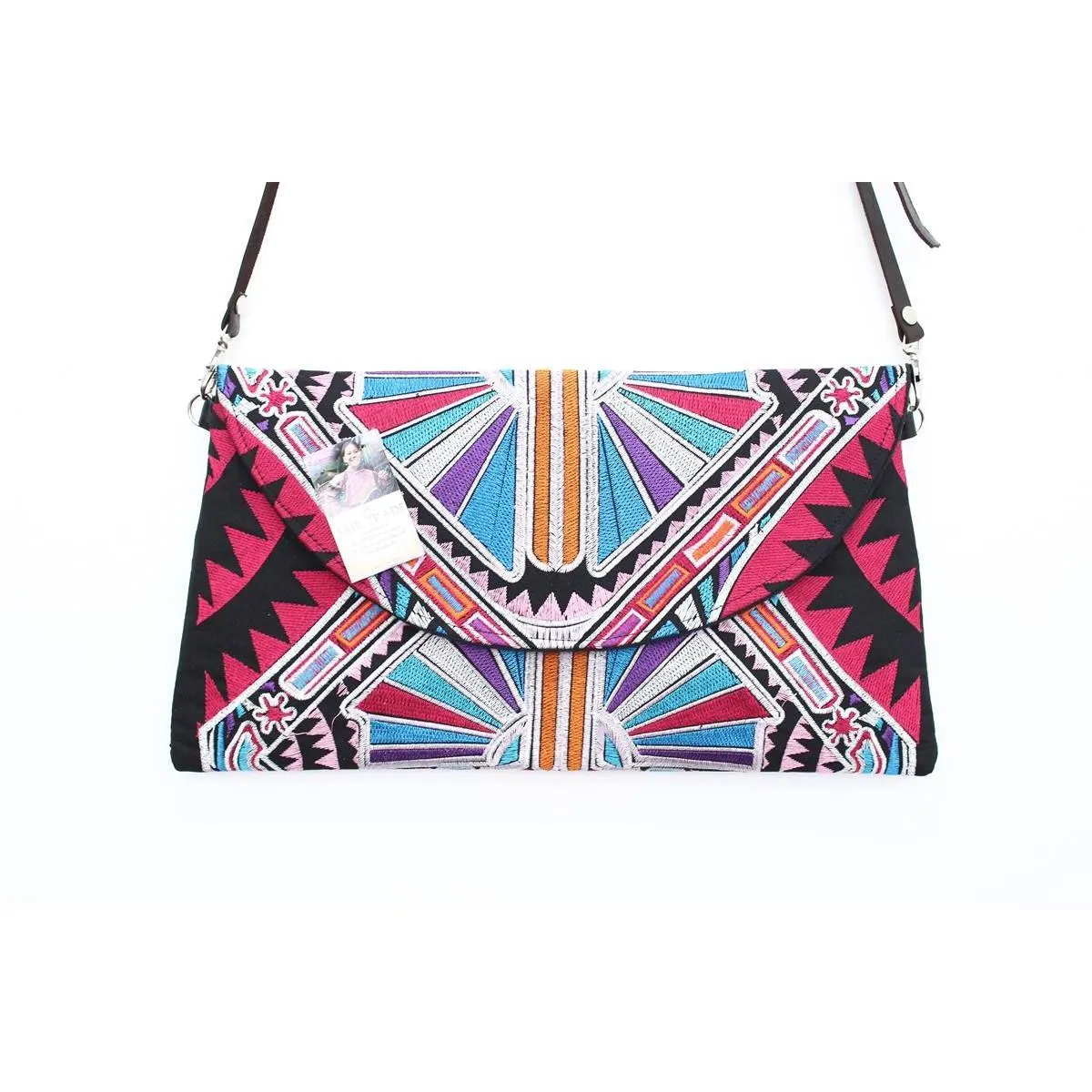 Convertible Embroidered Clutch Crossbody Bag - Thailand