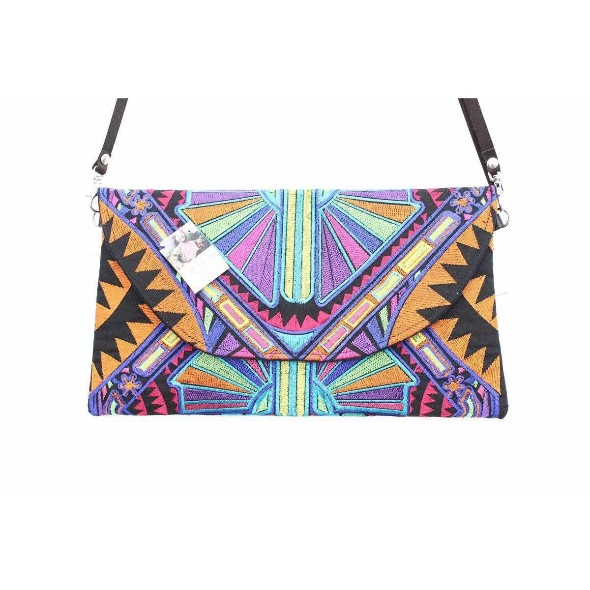 Convertible Embroidered Clutch Crossbody Bag - Thailand