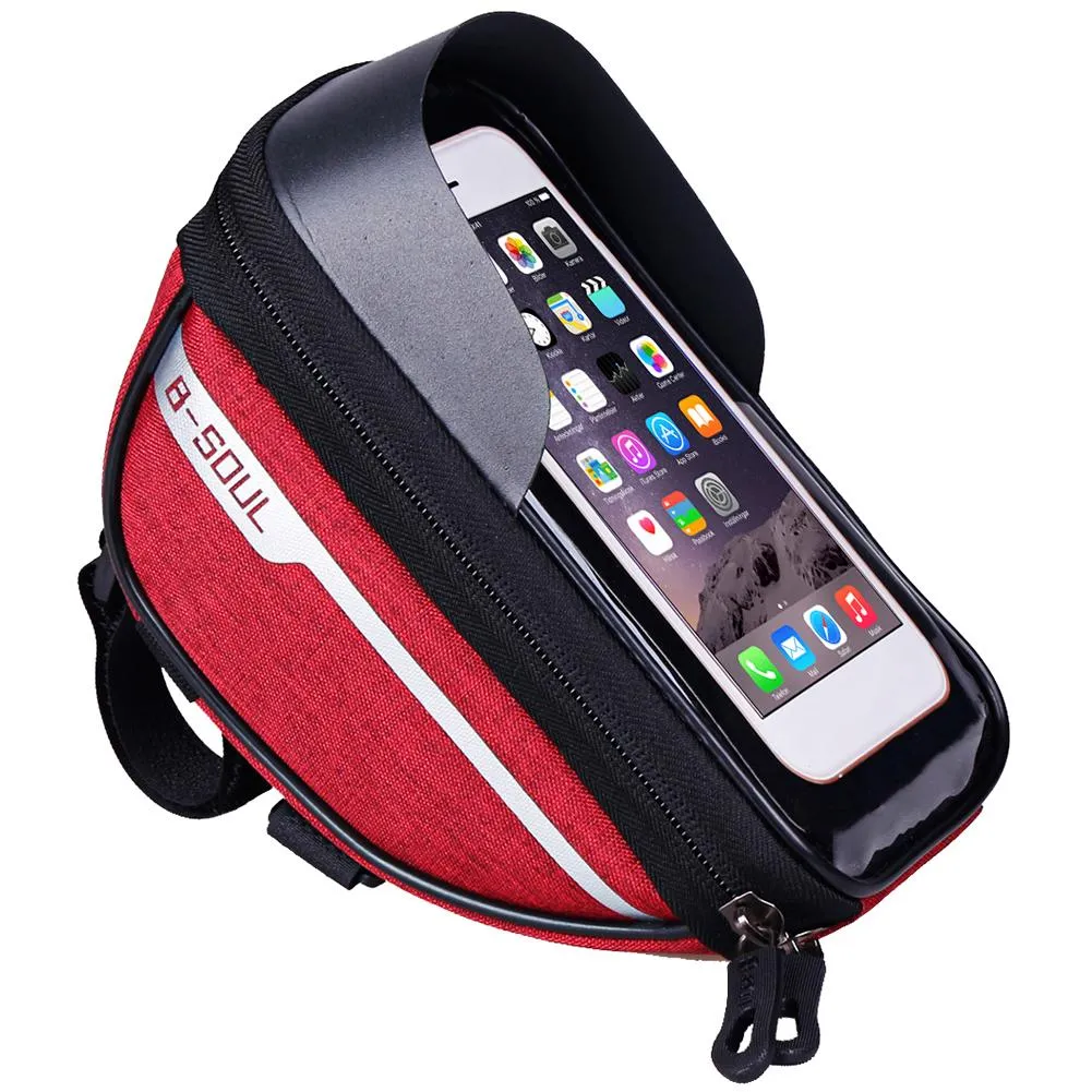 Cycling Bicycle Bike Head Tube Handlebar Cell Mobile Phone Bag Case Holder Case Pannier Waterproof Touchscreen Polyester Bike ba