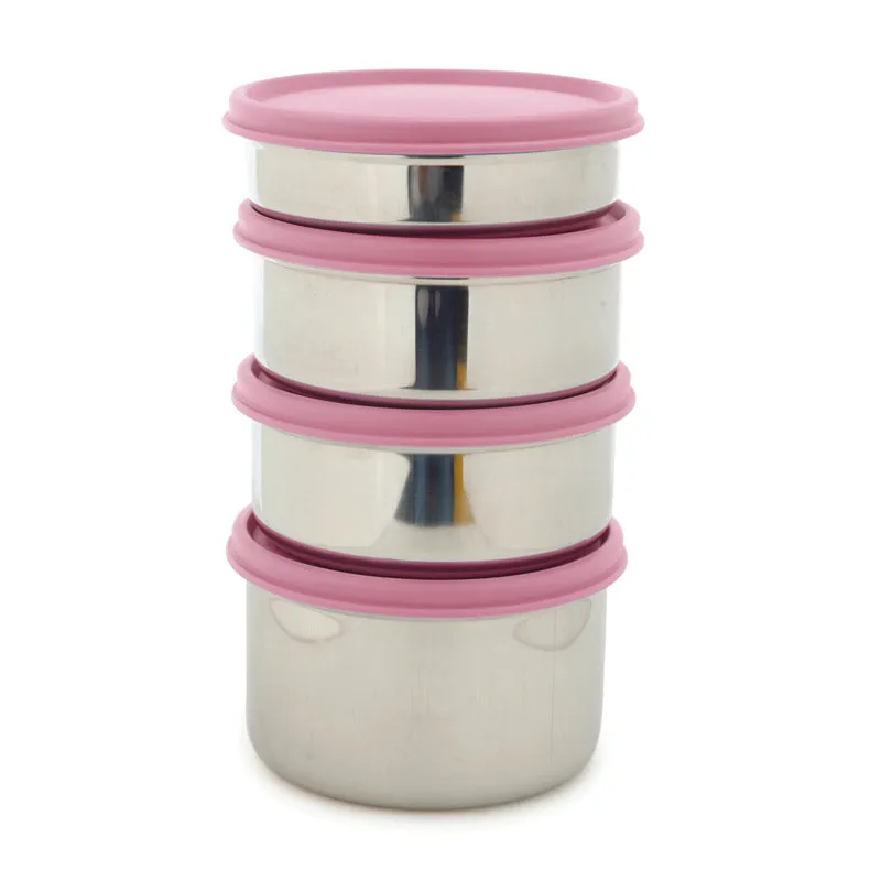 Darian Pink Lunch Box (500 ml/350 ml/200 ML) - Five Piece Set