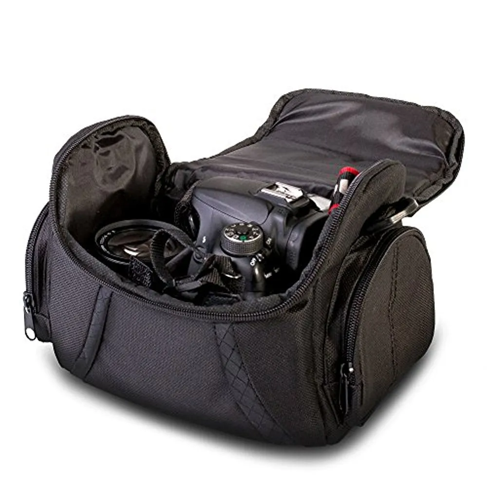 Deluxe Padded Soft Medium Camera Case-Black