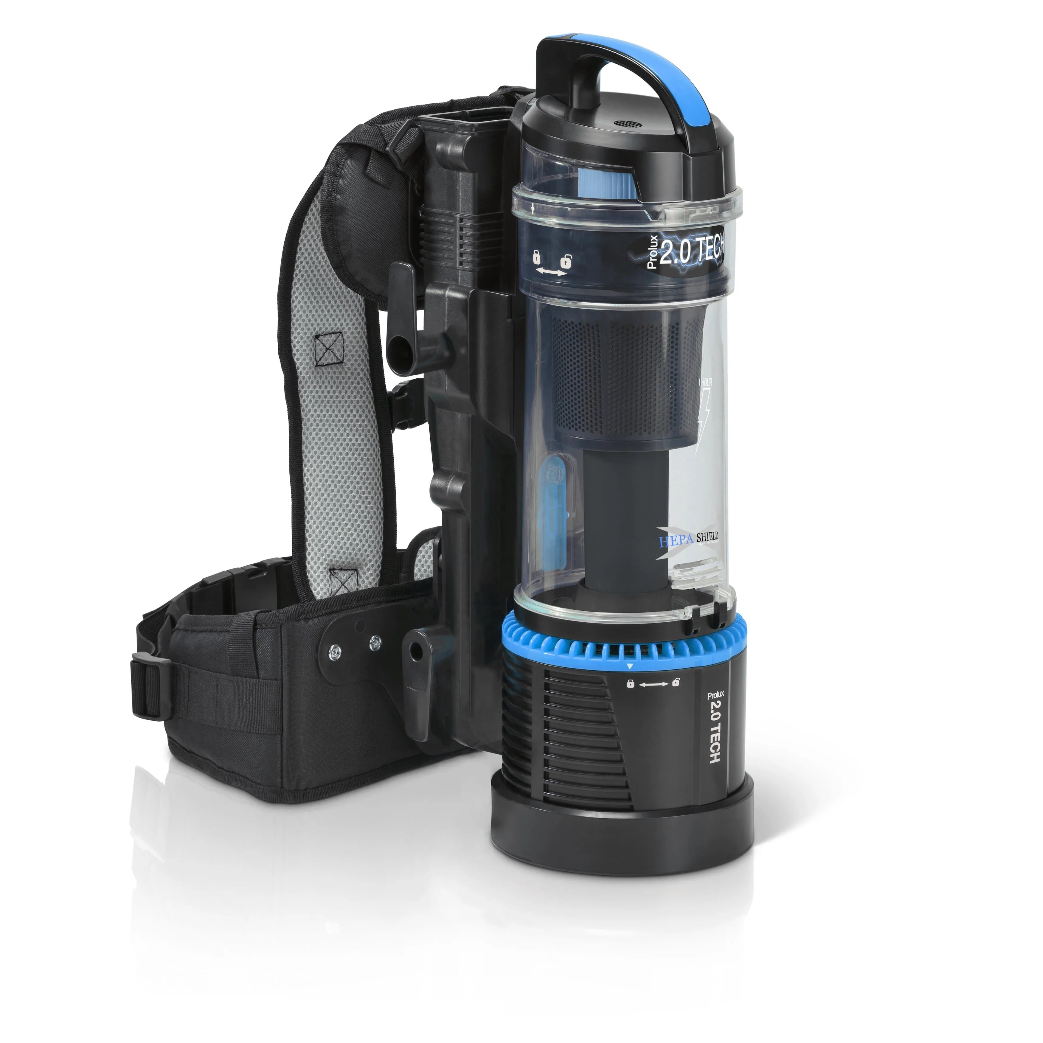 Demo 1 Hour Prolux 2.0 Cordless Bagless Upright Backpack Vacuum with Lithium Ion Batteries