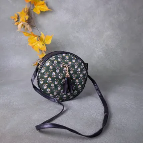 Drum Slings Green with Yellow Flower Design.