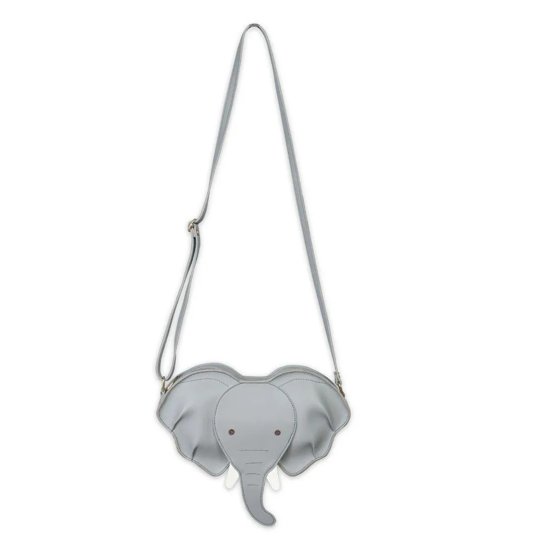 Dumbo Elephant Crossbody Bag for Kids | Vegan Leather | Brilliant Silver Color | Velvet Lining