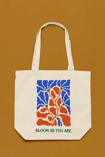 Eco-Friendly Tote Bag for Women with Zip for College & Office - Blooms