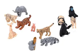 Eco Zip Tube Animal Babies Figurines