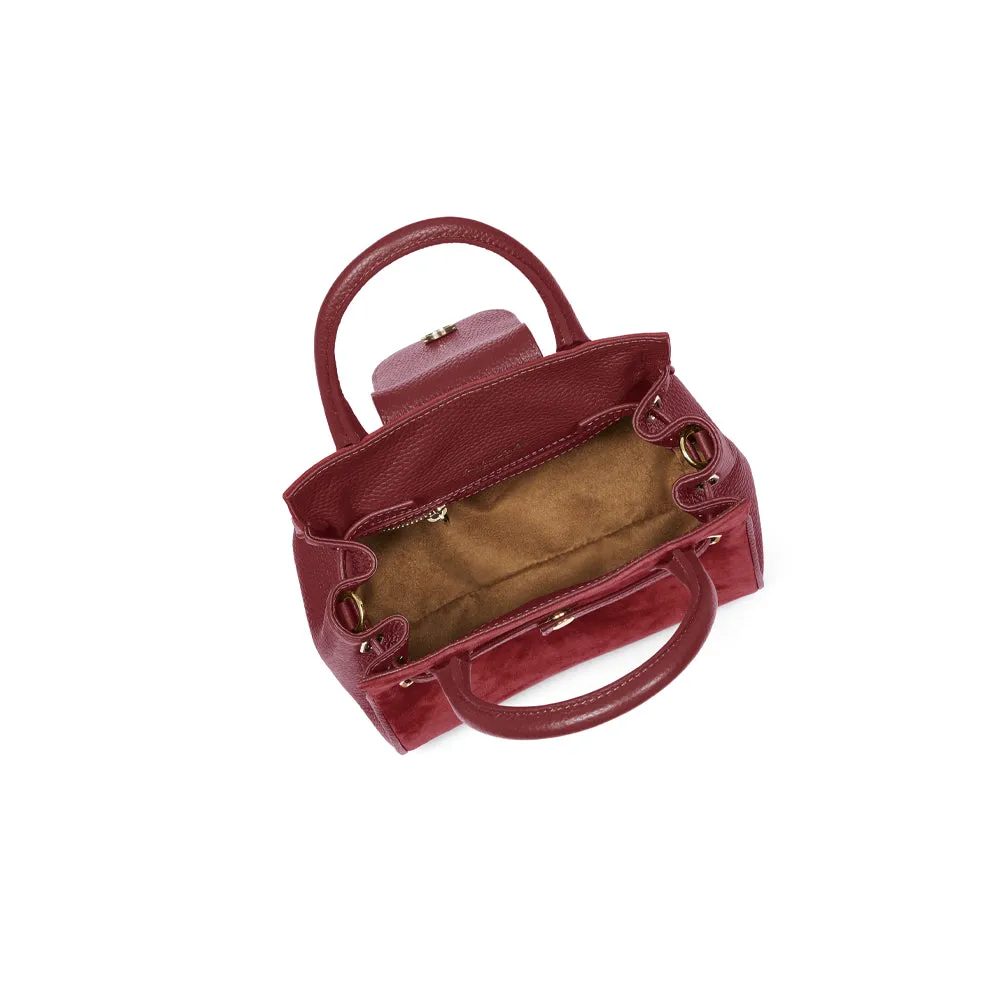 Fairfax & Favor Limited Edition Ruby Suede Mini Windsor Handbag