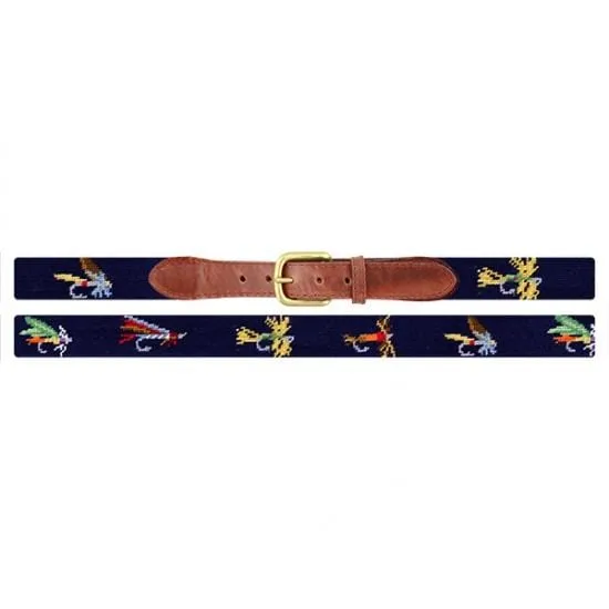 Fishing Flies Needlepoint Belt