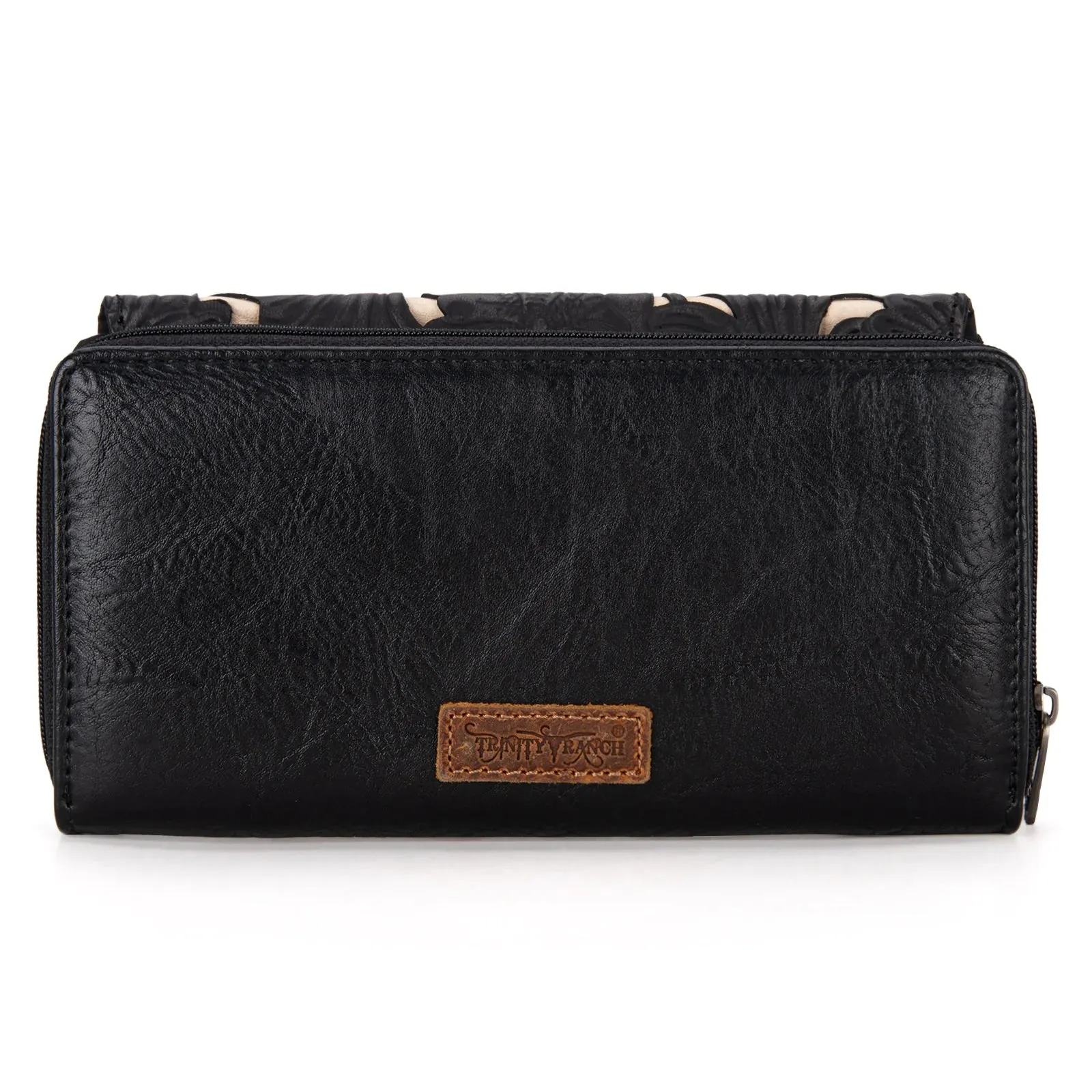 Floral Tooled Wallet - Black