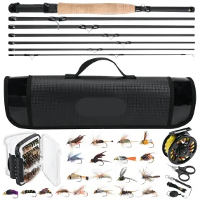 Fly Fishing Reel Combo Set with Artificial Flies